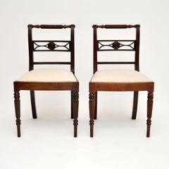 Pair of Antique Regency Mahogany Rope Back Side Chairs