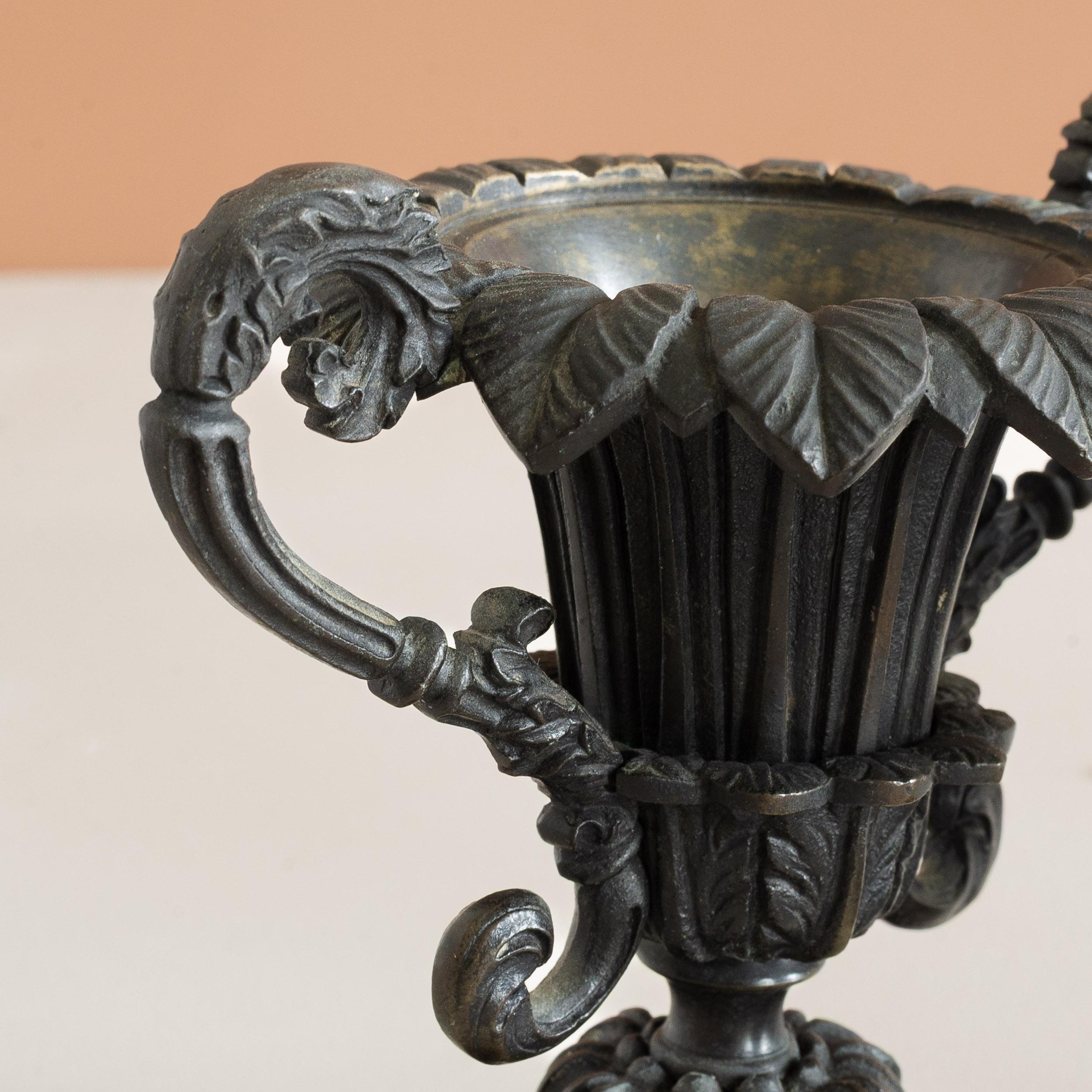 British Pair of Antique Regency  Period Bronze Pastille Burners For Sale