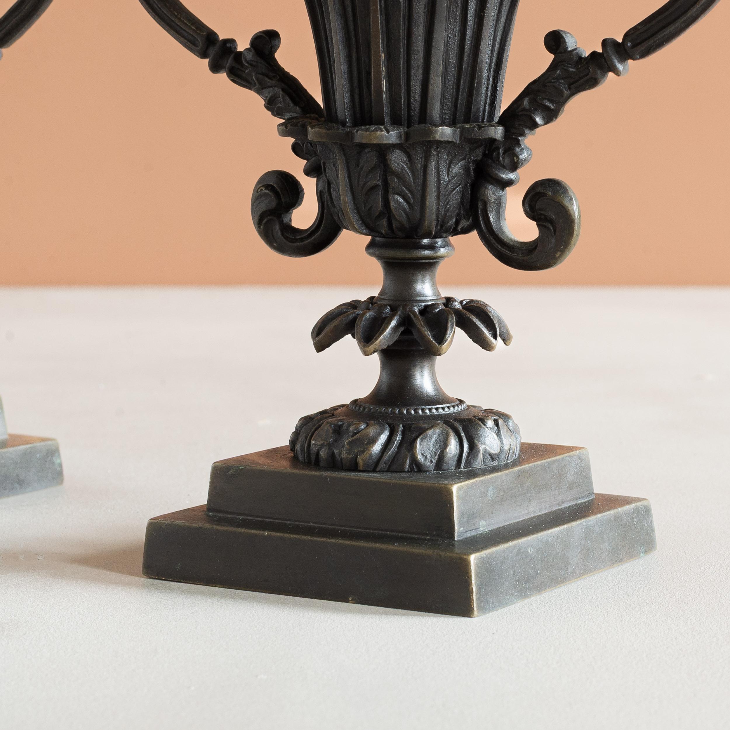 Pair of Antique Regency  Period Bronze Pastille Burners For Sale 1