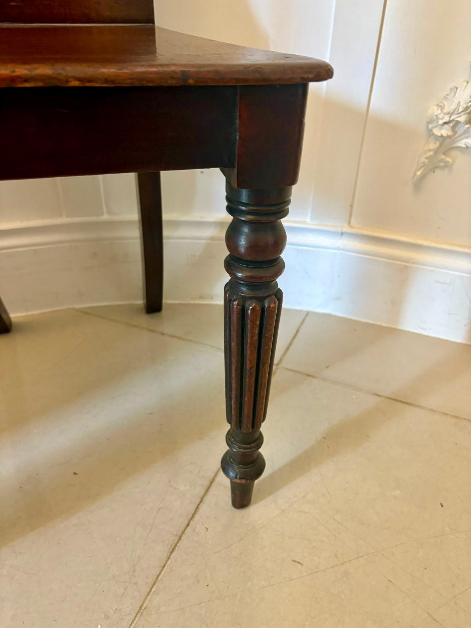 Pair of Antique Regency Quality Carved Mahogany Hall Chairs For Sale 6