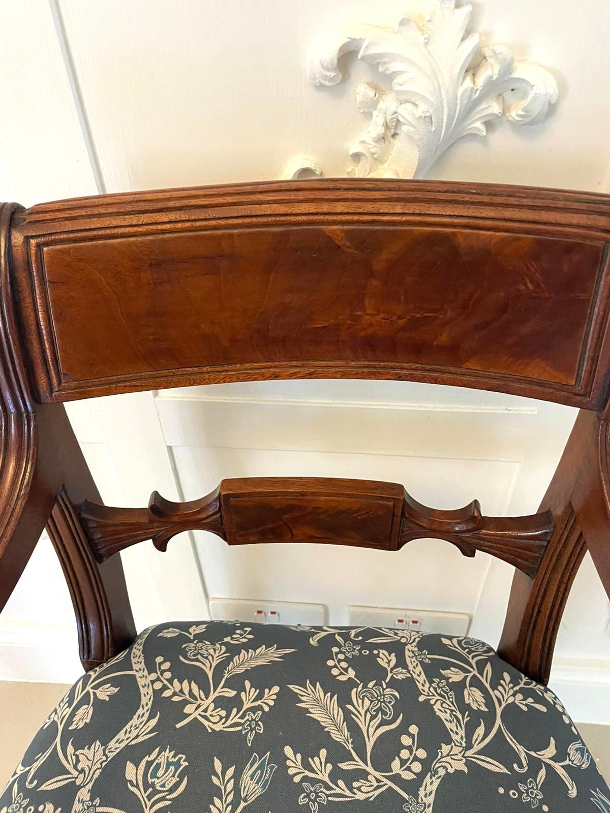Pair of Antique Regency Quality Mahogany Desk Chairs at 1stDibs