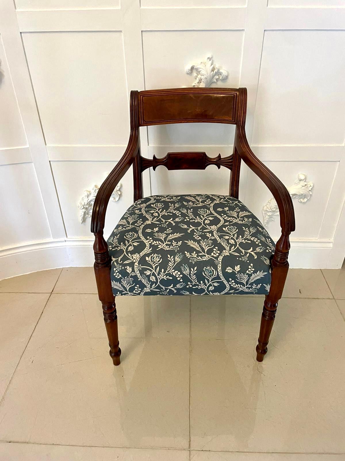 Pair of Antique Regency Quality Mahogany Desk Chairs at 1stDibs