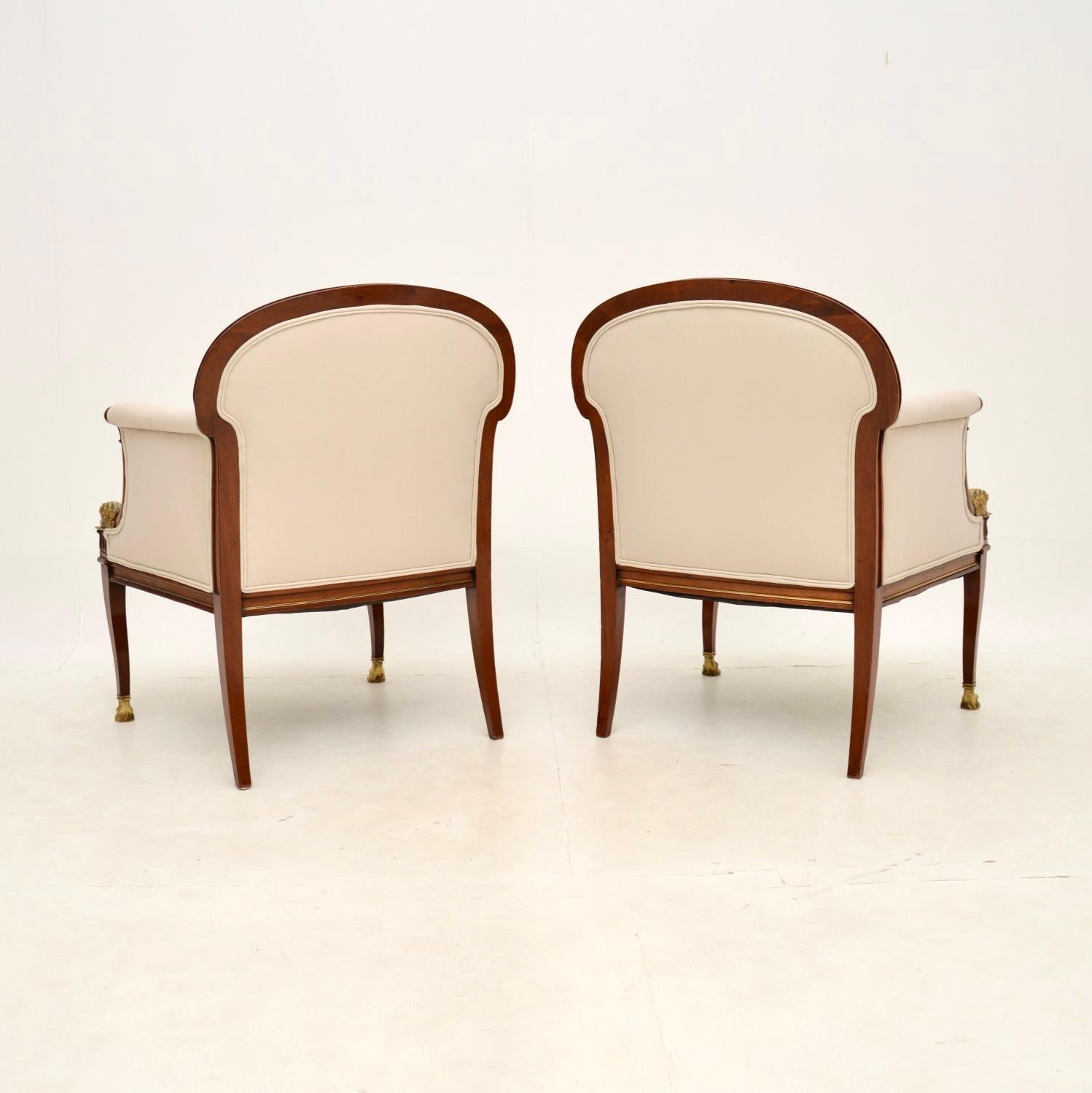 Swedish Pair of Antique Regency Style Armchairs