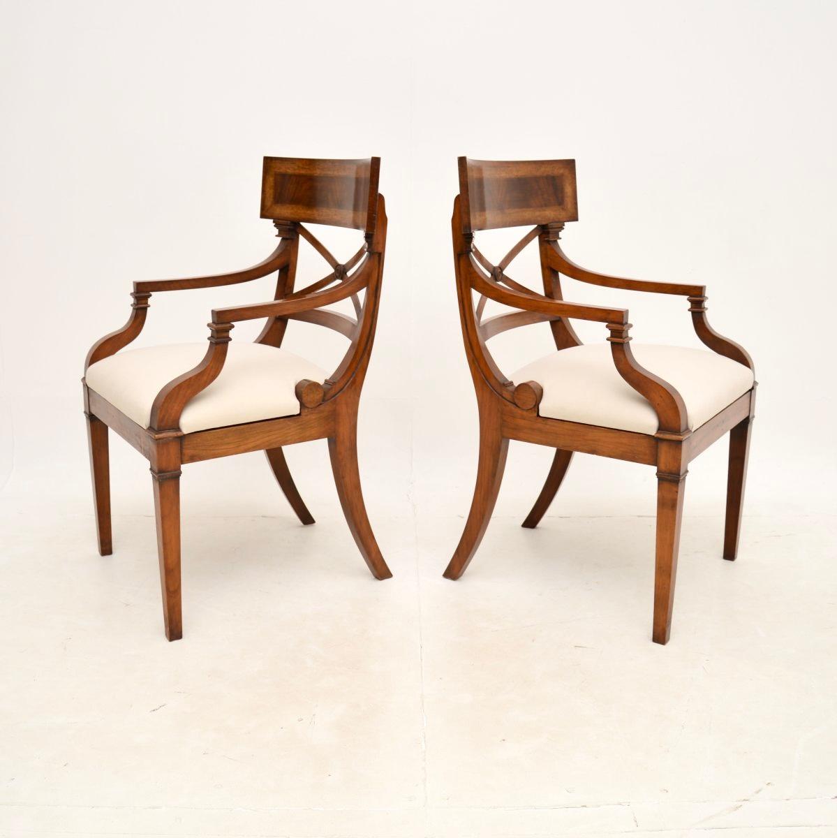 British Pair of Antique Regency Style Armchairs For Sale
