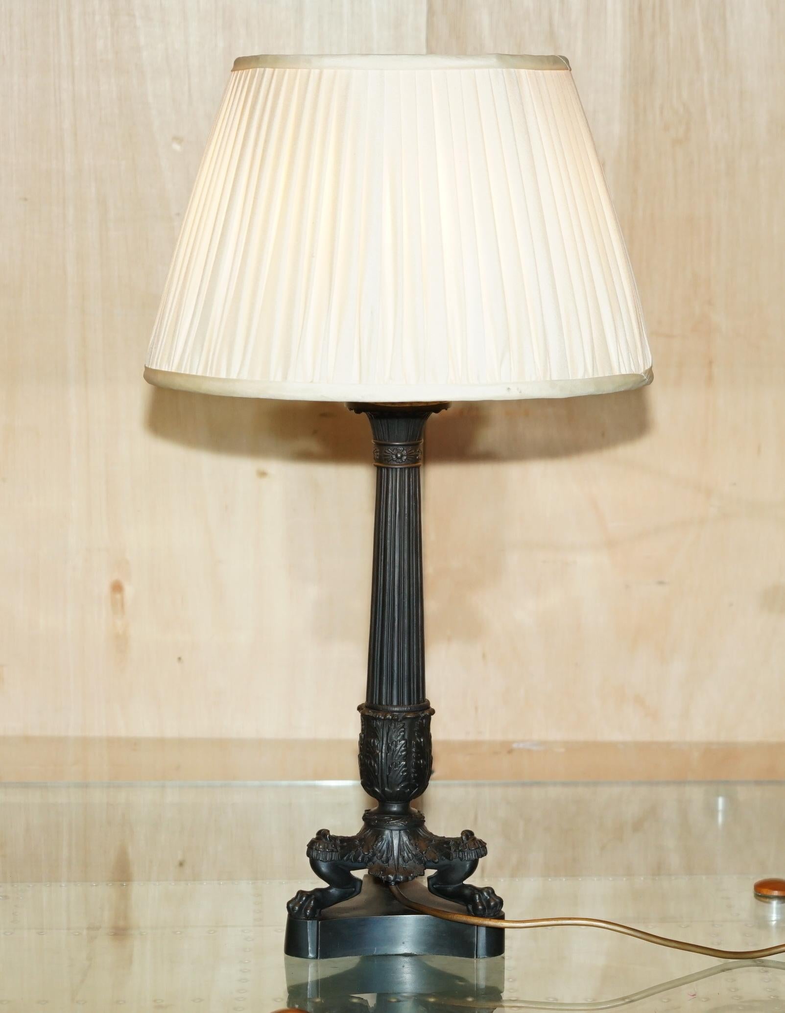 Royal House Antiques

Royal House Antiques is delighted to offer for sale this lovely pair of super decorative Regency style Corinthian Pillared table lamps in bronze dating to circa 1880-1900 from France

They are in absolutely stunning condition,