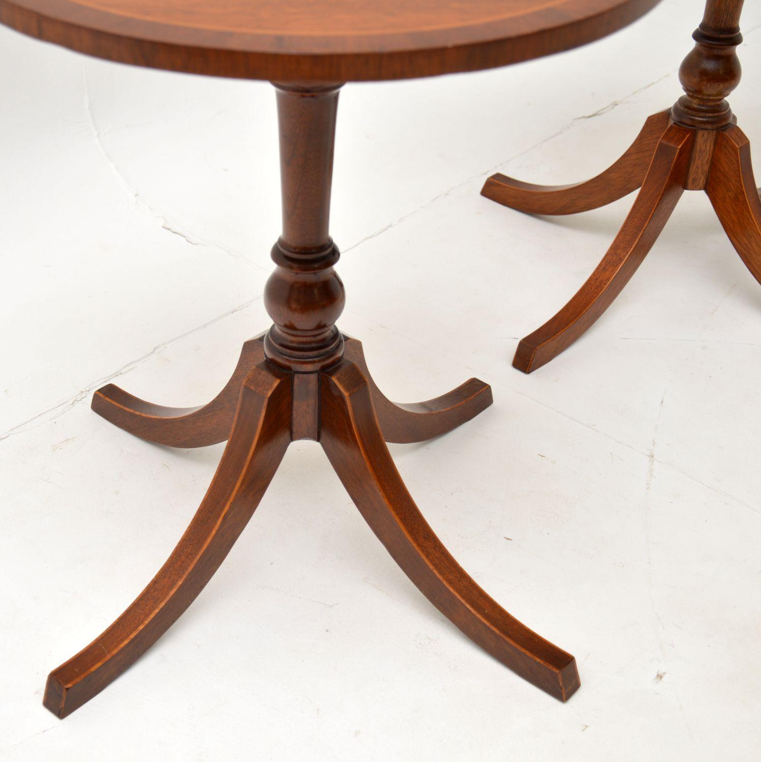 Mid-20th Century Pair of Antique Regency Style Inlaid Wine Tables