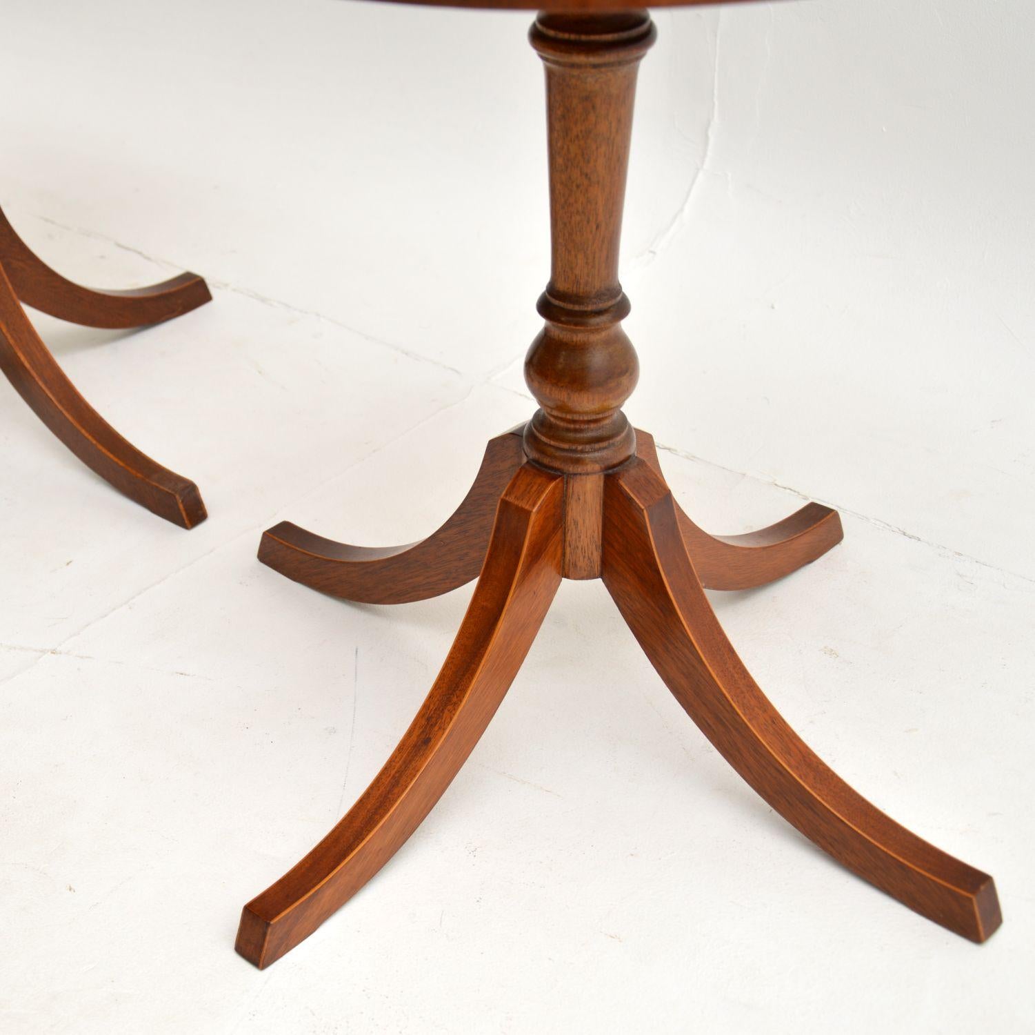 Wood Pair of Antique Regency Style Inlaid Wine Tables