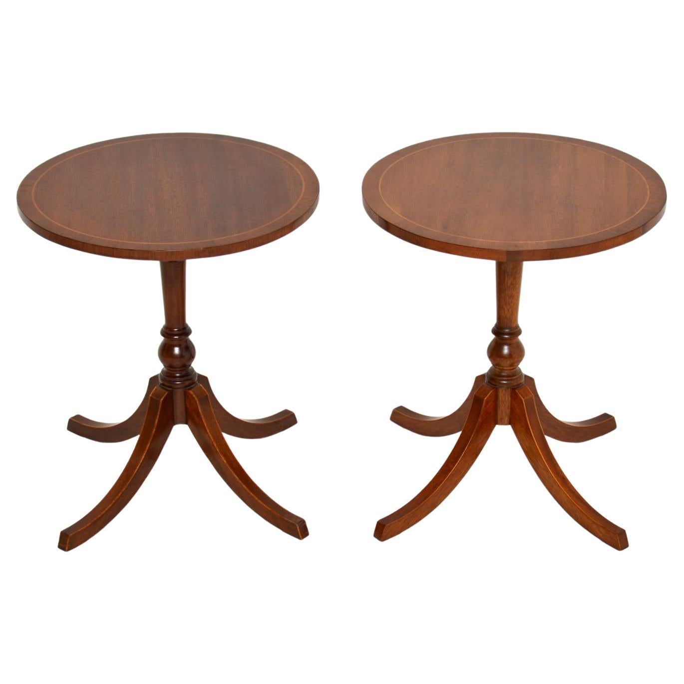 Pair of Antique Regency Style Inlaid Wine Tables