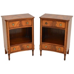 Pair of Vintage Regency Style Mahogany Bedside Cabinets
