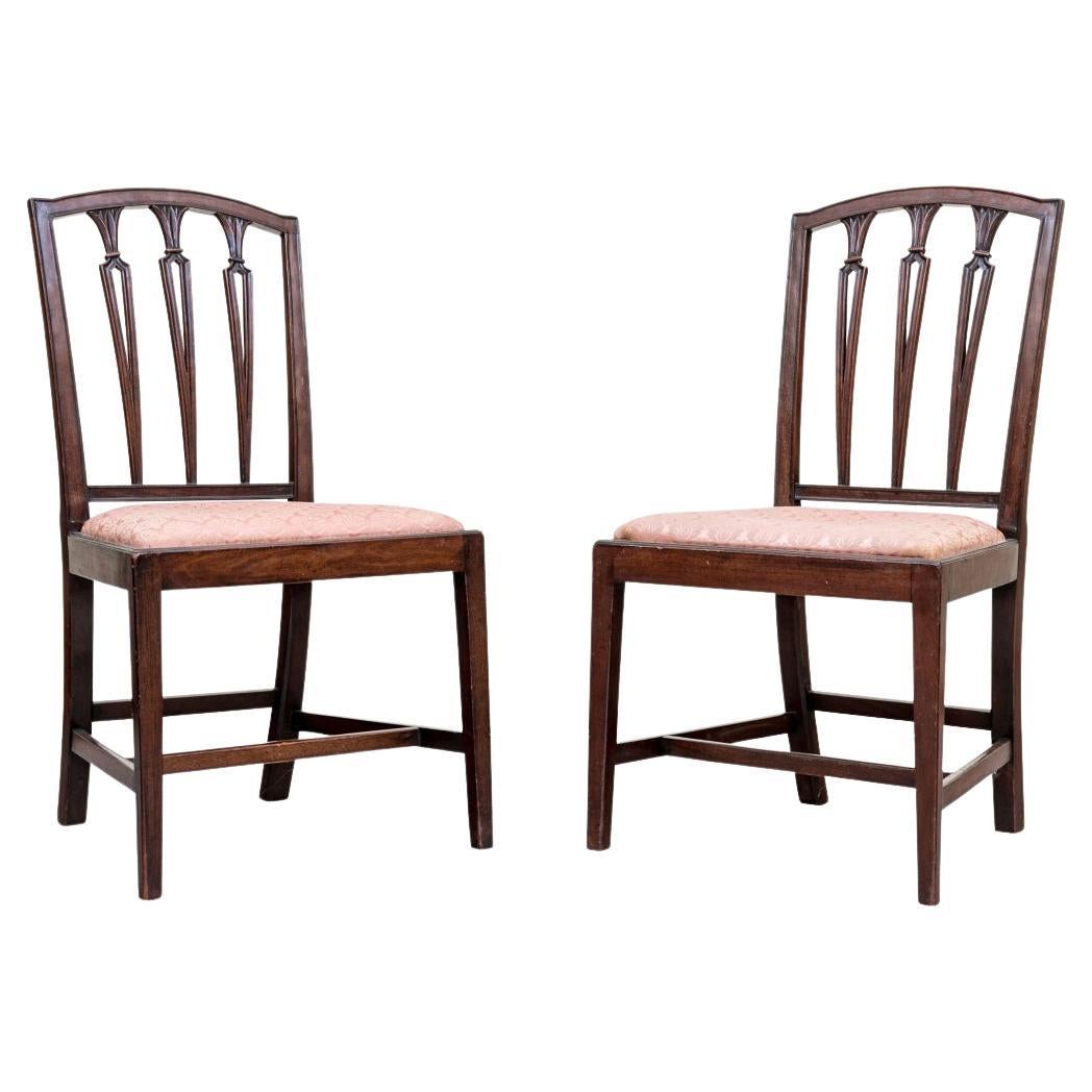 Pair Of Antique Regency Style Mahogany Side Chairs