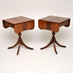 Pair of Antique Regency Style Mahogany Side Tables