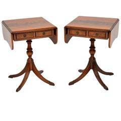 Pair of Vintage Regency Style Mahogany Side Tables