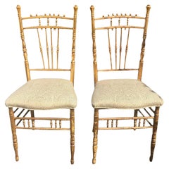 Pair of Antique Regency Style Side Chairs, Late 19th Century