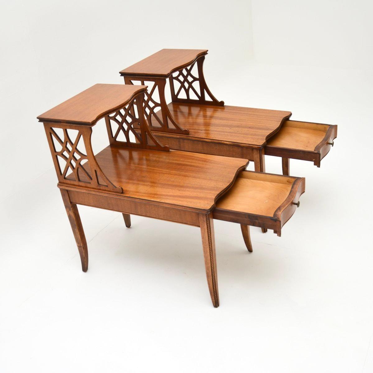 Mid-20th Century Pair of Antique Regency Style Side Tables For Sale