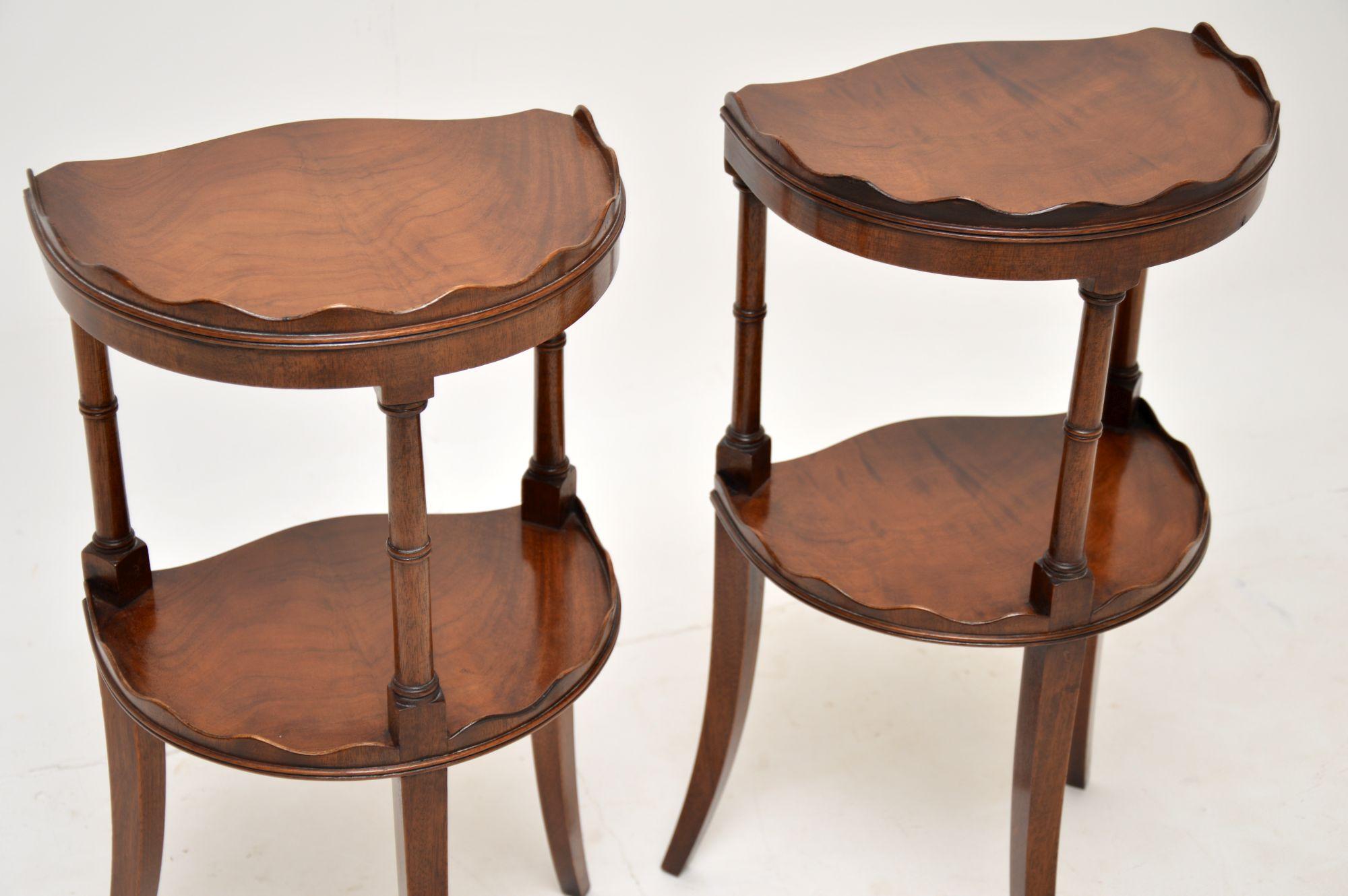 Wood Pair of Antique Regency Style Side Tables