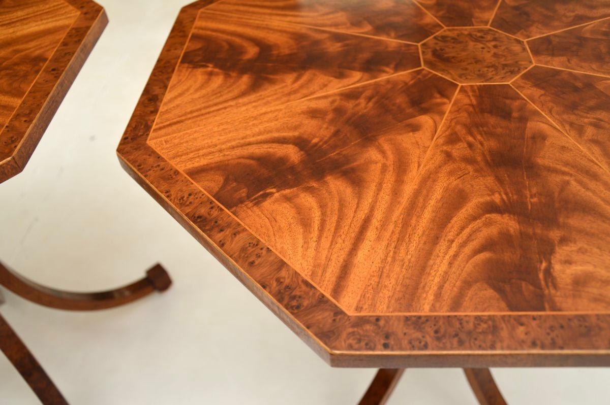 Wood Pair of Antique Regency Style Side Tables