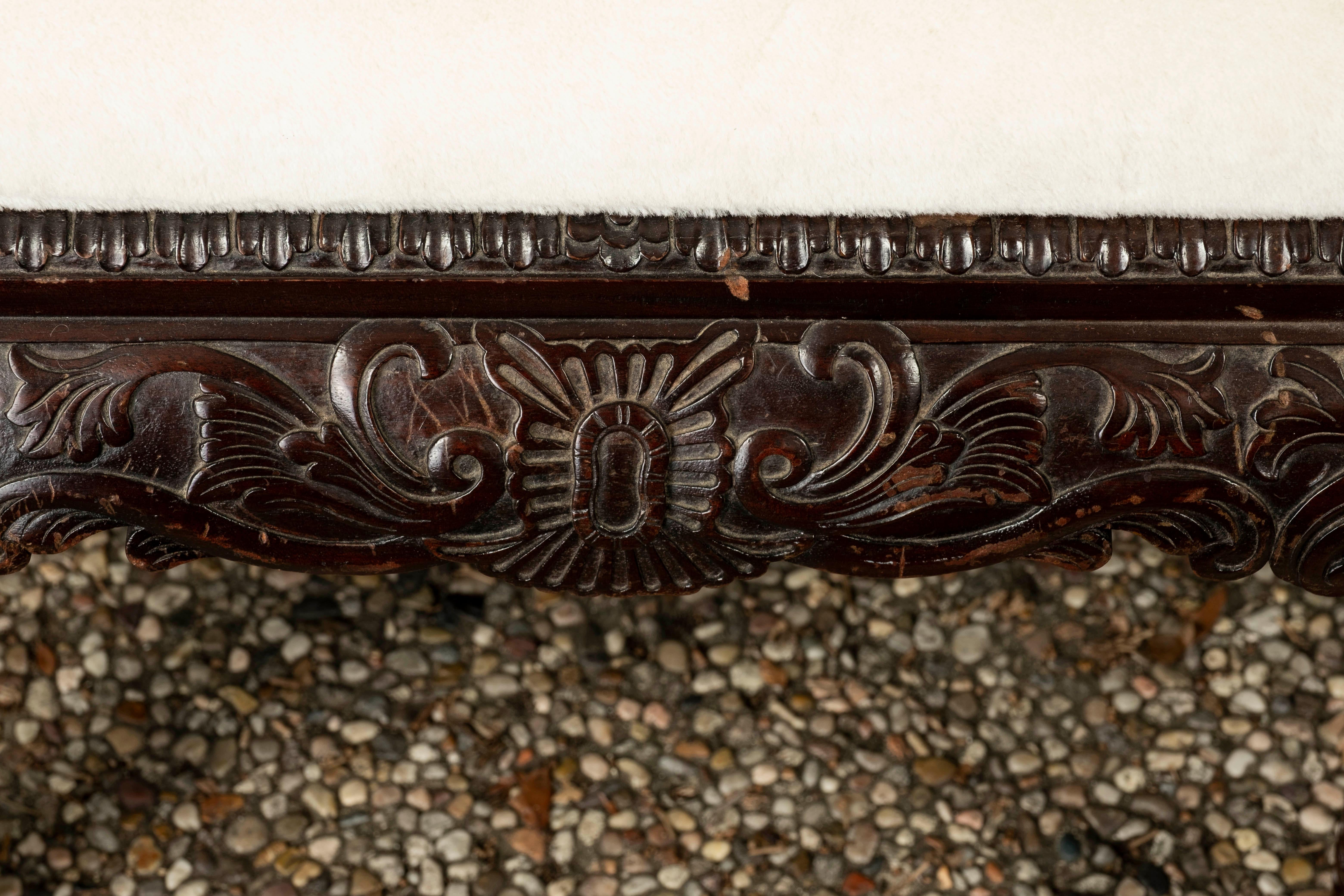Pair of Antique Regency Style Walnut Benches For Sale 2