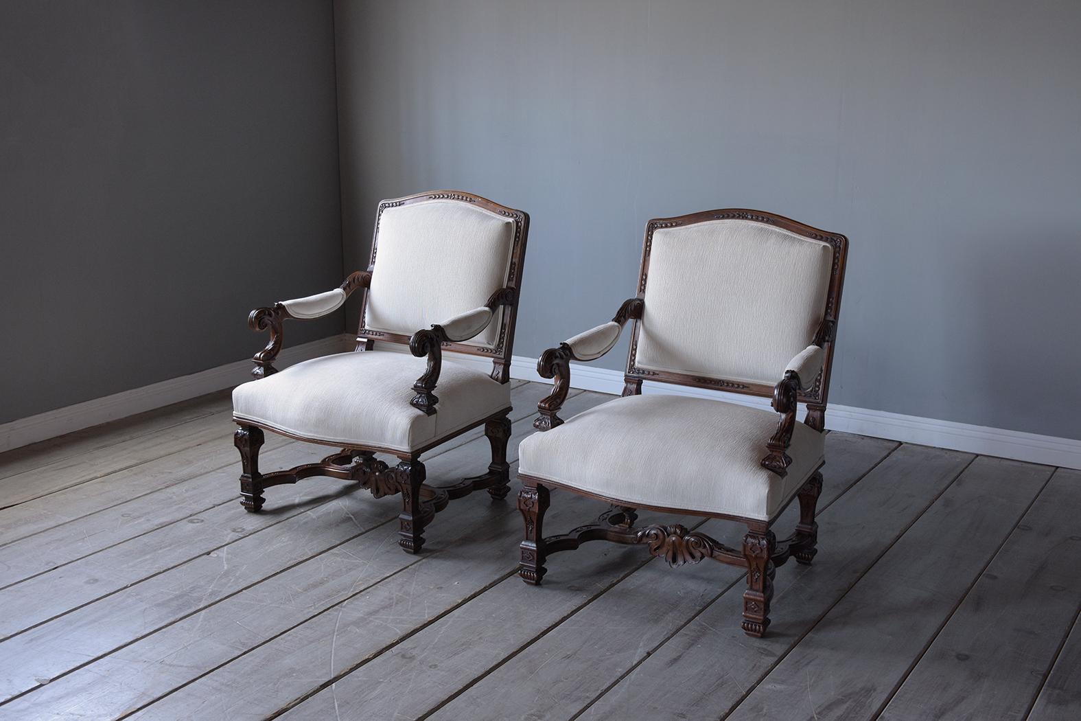 Hand-Crafted Antique Renaissance Armchairs