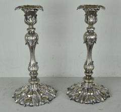 Pair of Antique Renaissance Revival Candlesticks, English Late 19th Century