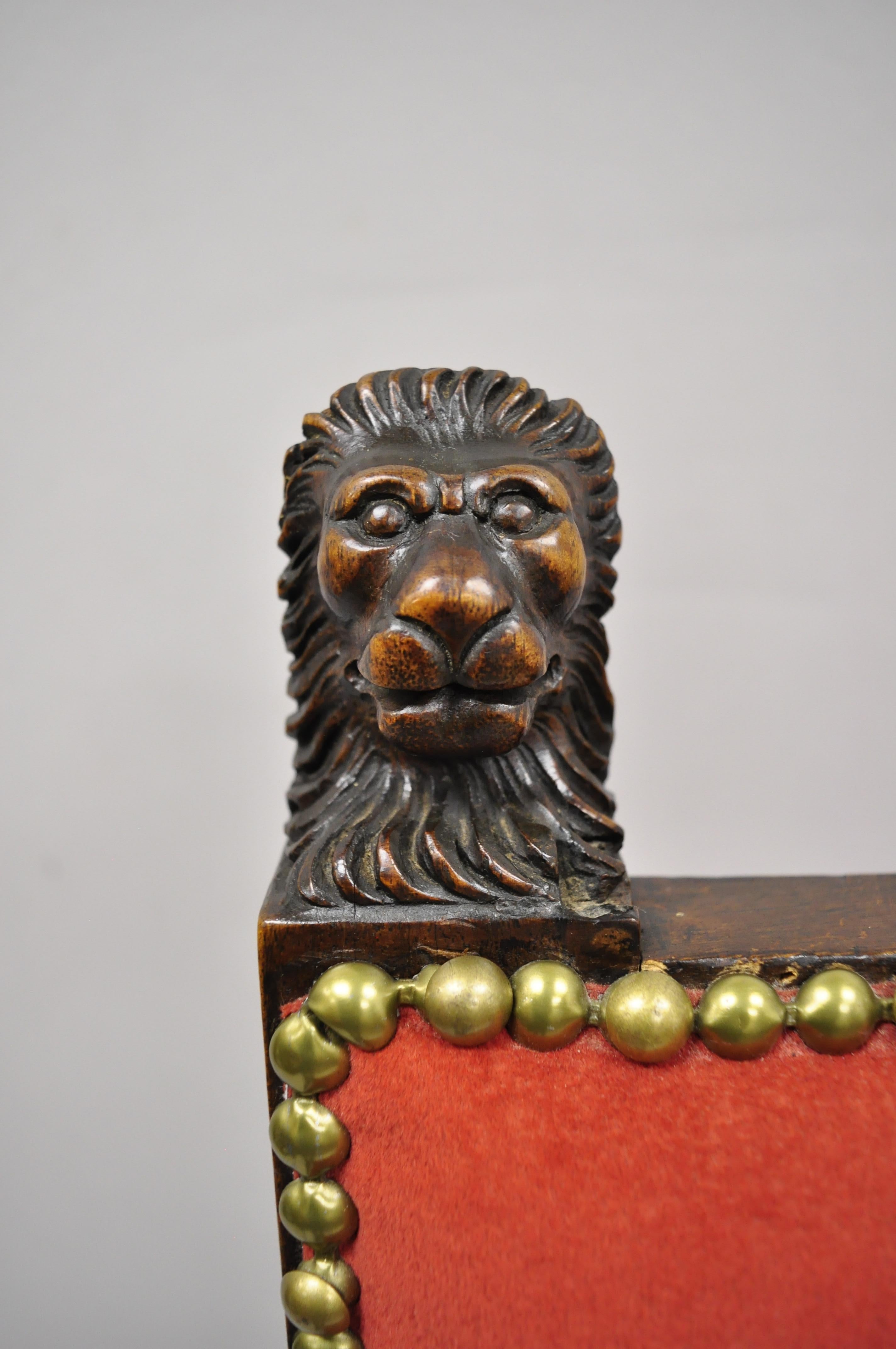 antique lion head chair