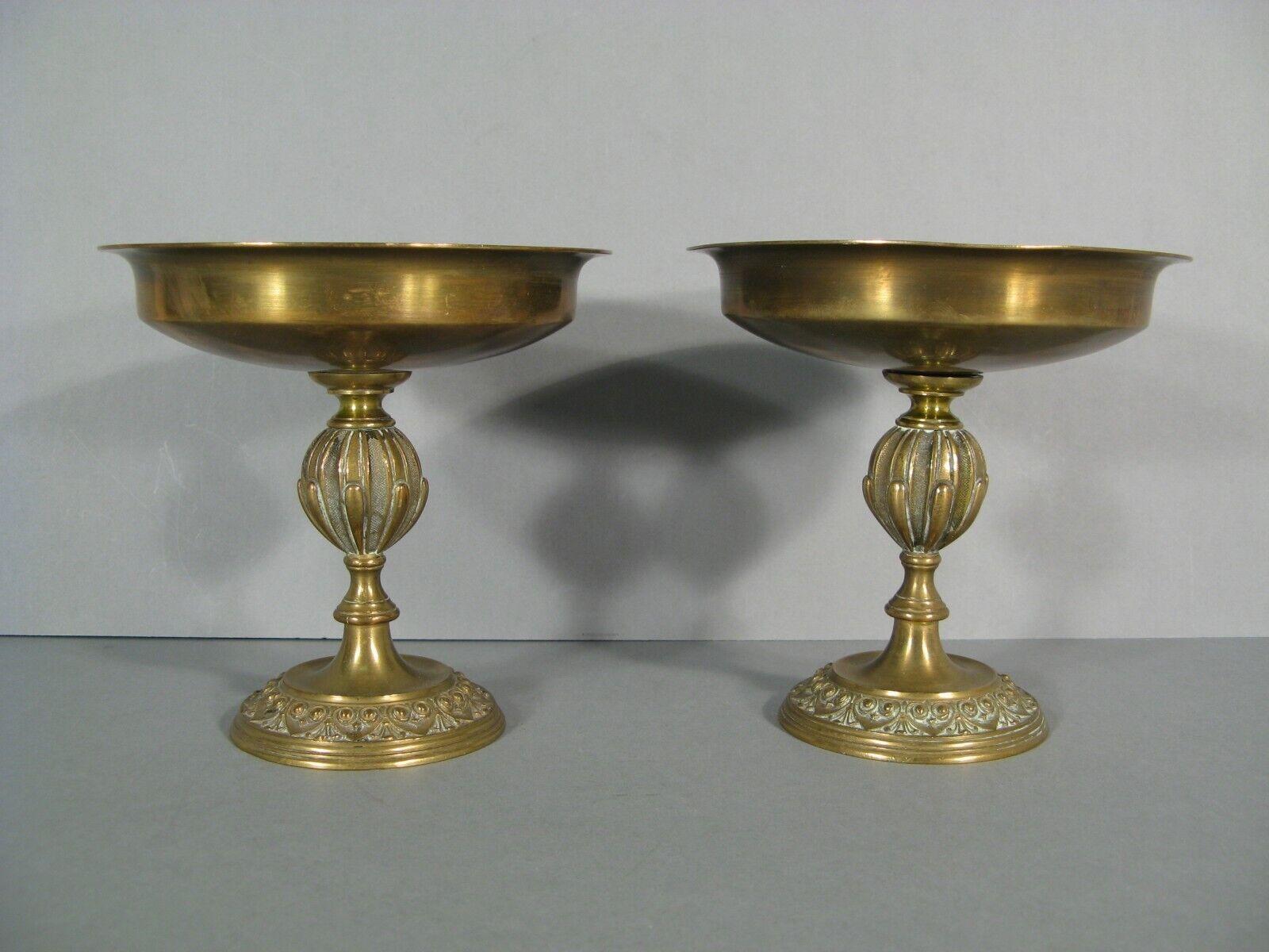 Empire Pair of Antique Renaissance Style Bronze and Brass Trays with Birds - 1Y202