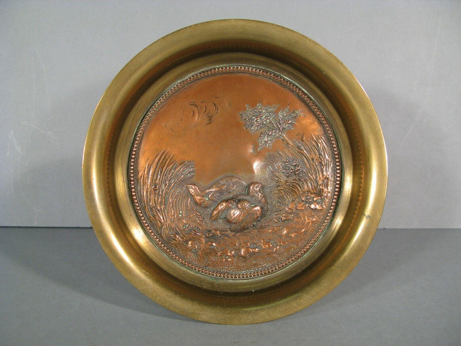 19th Century Pair of Antique Renaissance Style Bronze and Brass Trays with Birds - 1Y202