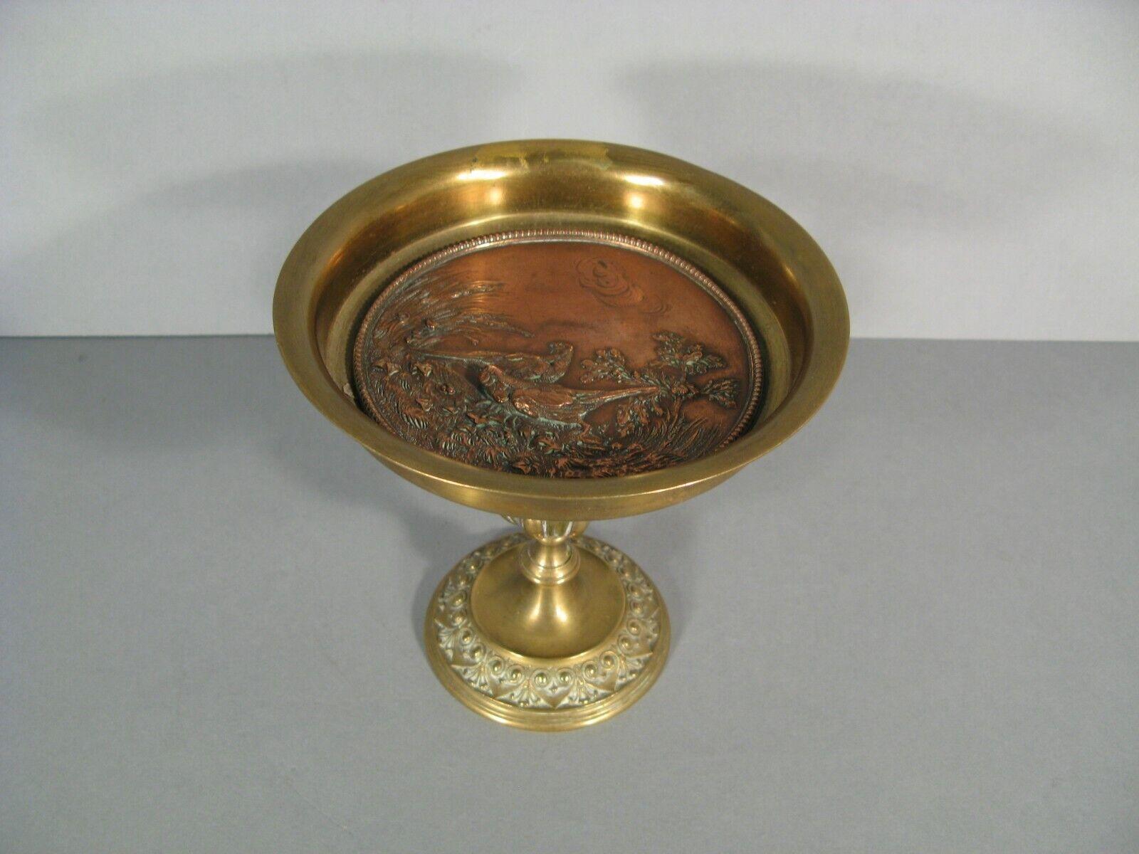 Pair of Antique Renaissance Style Bronze and Brass Trays with Birds - 1Y202 3
