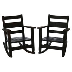 Coppia di sedie a dondolo antiche RH Conant
s Sons Mission Arts 
Crafts c1910