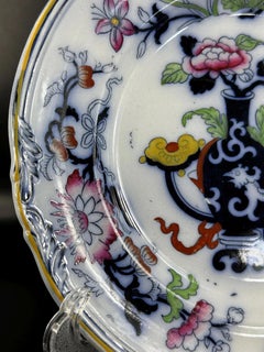 Paire d'assiettes anciennes Ridgway « Noma » - Motif orientaliste peint à la main