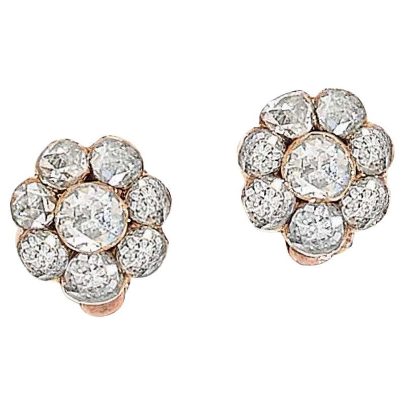 Rose cut diamond stud earrings Clearance