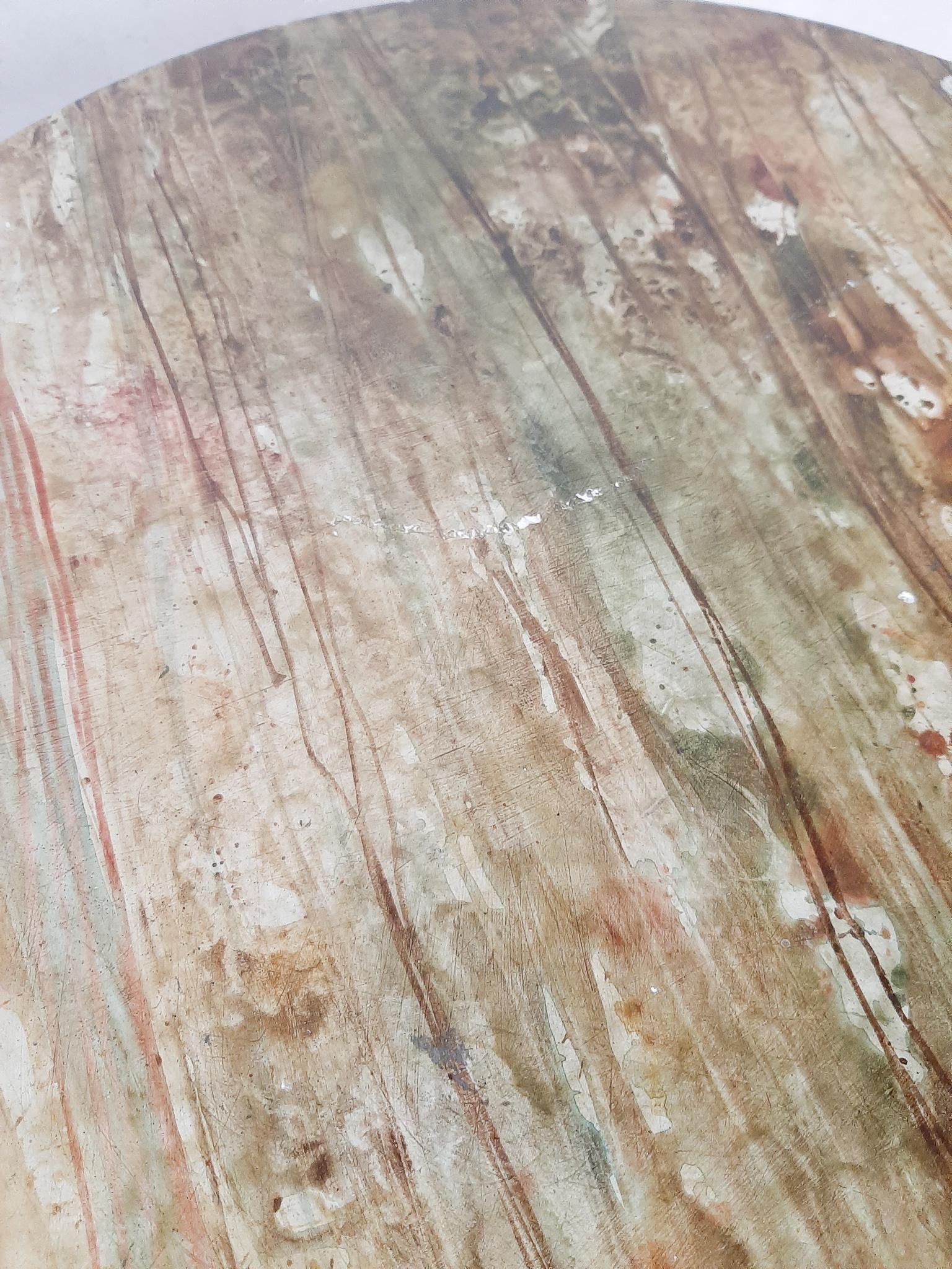 Pair of Antique Round Italian Bed Side Tables, with Hand Painted Scenes 11