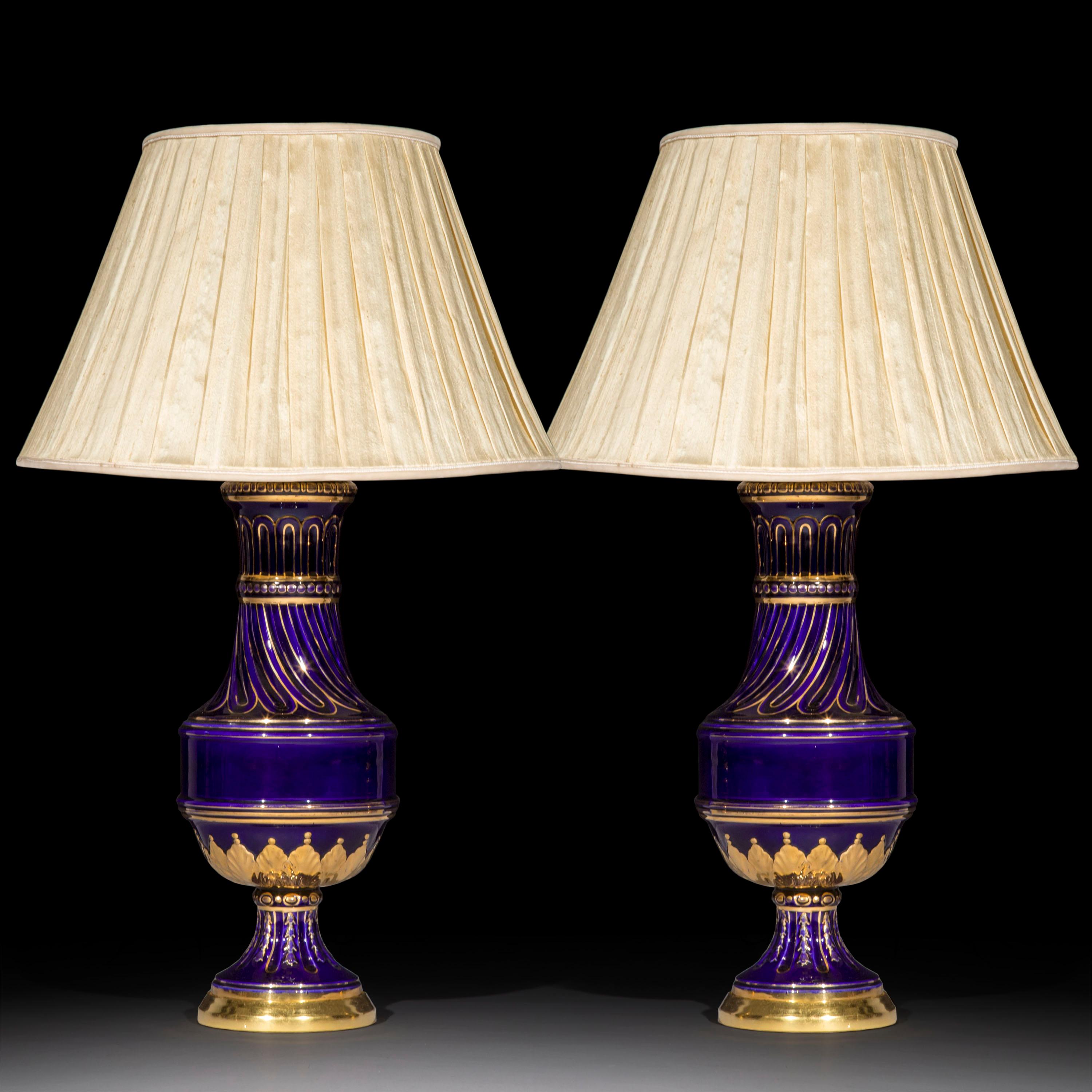 Louis XVI Pair of Antique Sevres Style Table Lamps