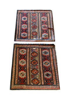 Paar antike Sammlerstücke-Teppiche, Kilims Orientalischer Kaukasischer Wollteppich „Khorjin“ aus Kaukasischer Wolle