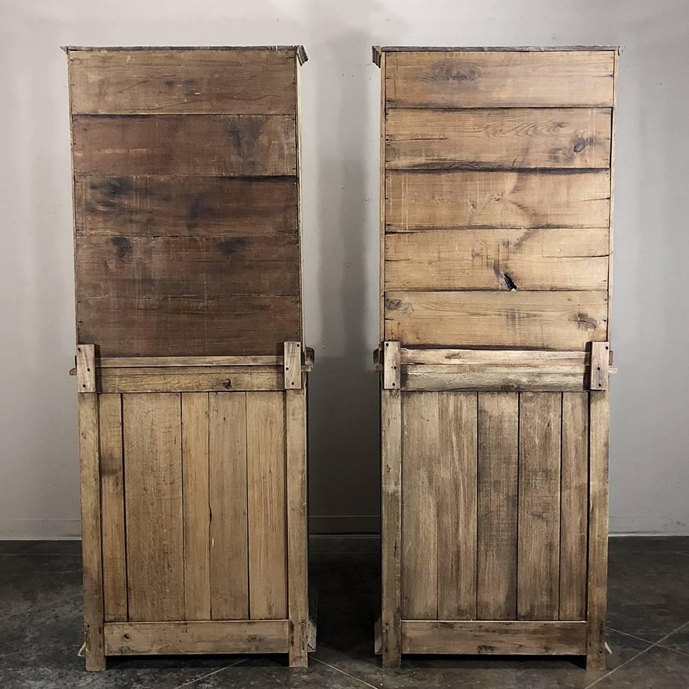 Pair of Antique Rustic Country French Stripped Confiturier Vaisseliers 3