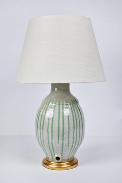 Pair of Antique Sake Jars as Lamps