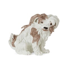 Pair of Antique Samson Porcelain Models of Bolognese Hounds