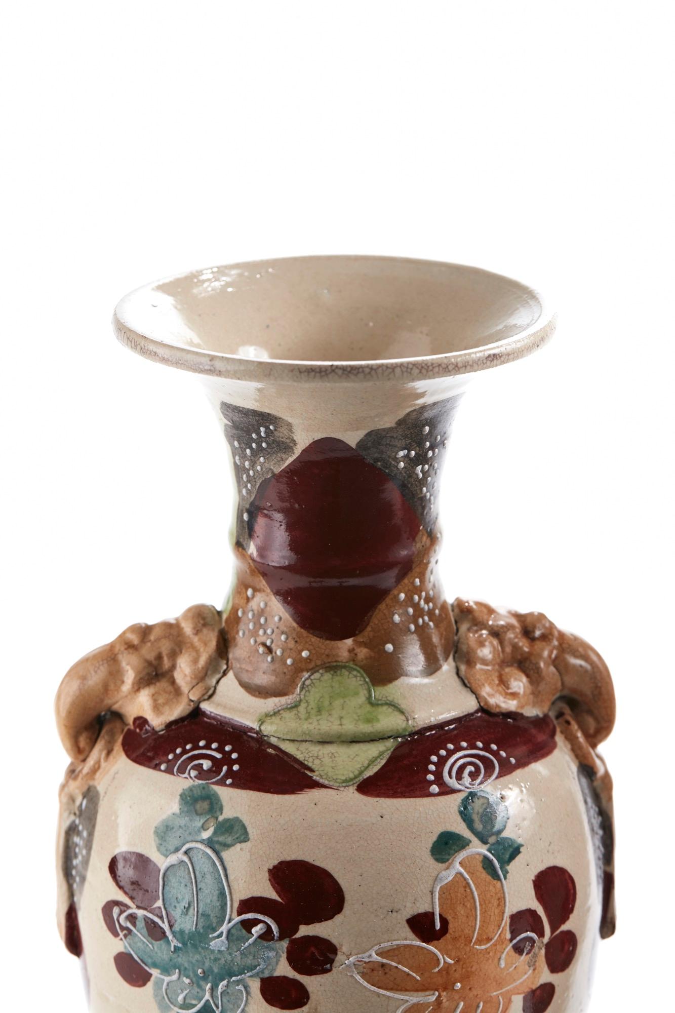 Edwardian Pair of Antique Satsuma Vases For Sale