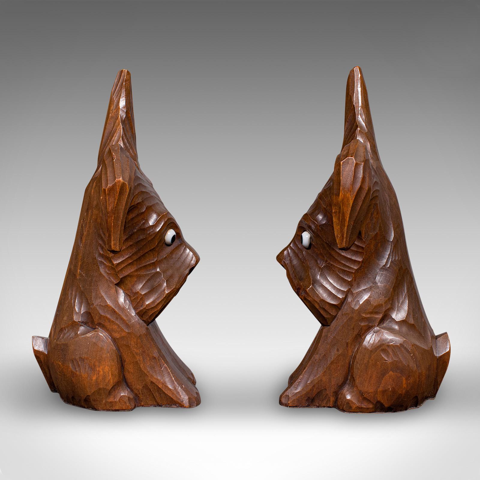Early 20th Century Pair of Antique Scottie Dog Bookends, English Beech, Book Rests, Edwardian, 1910 For Sale