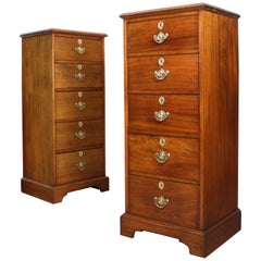 Pair of Antique Scottish Late Victorian Mahogany Collector’s Chests