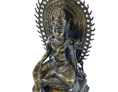Pair of Antique Seated Southeast Bronze Buddhas