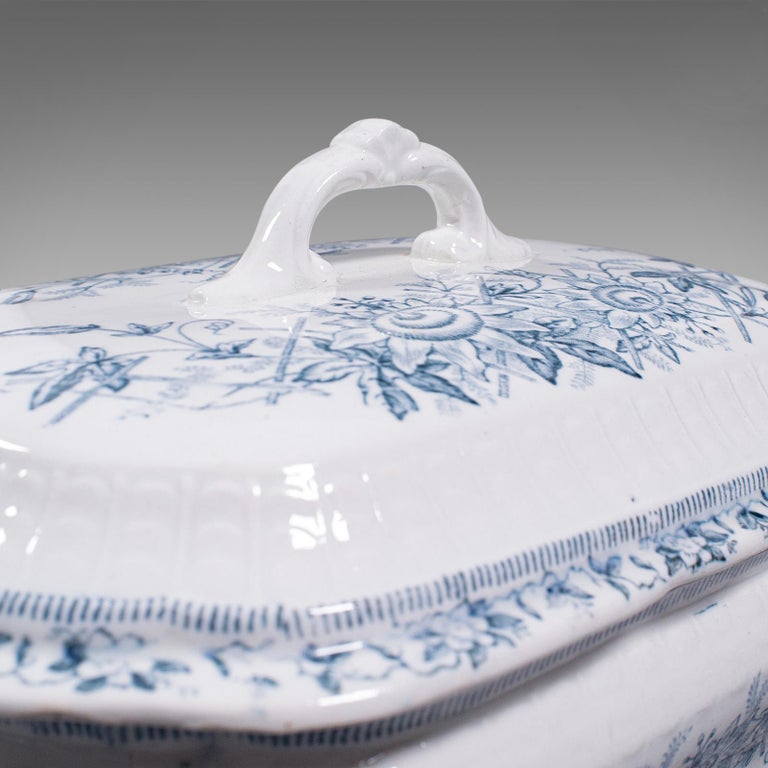 Pair of Antique Serving Tureens, English, Ceramic, Lidded Dish, Victorian, 1900 For Sale at 1stDibs