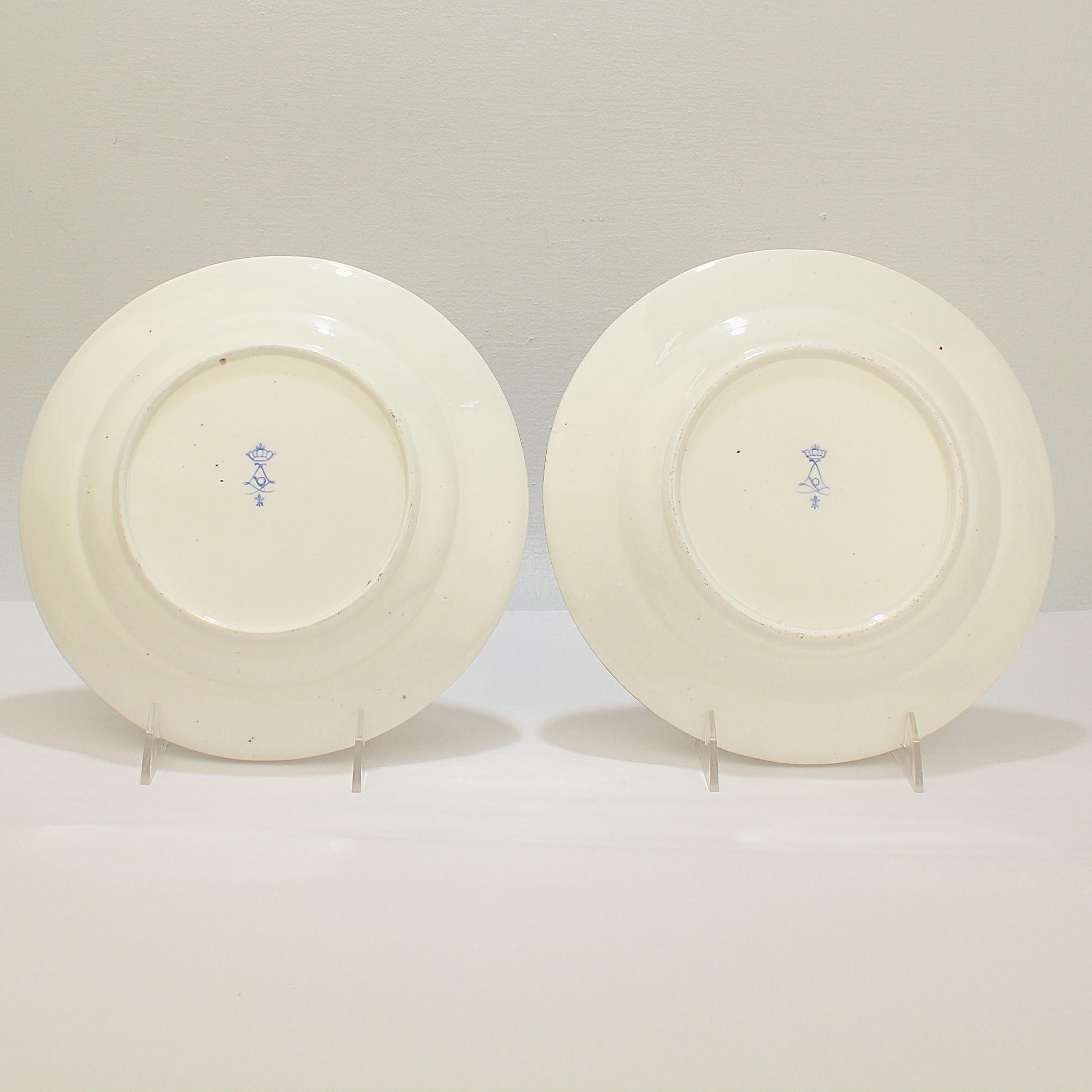 Pair of Antique Sèvres Type Madame du Barry Porcelain Cabinet Plates 3
