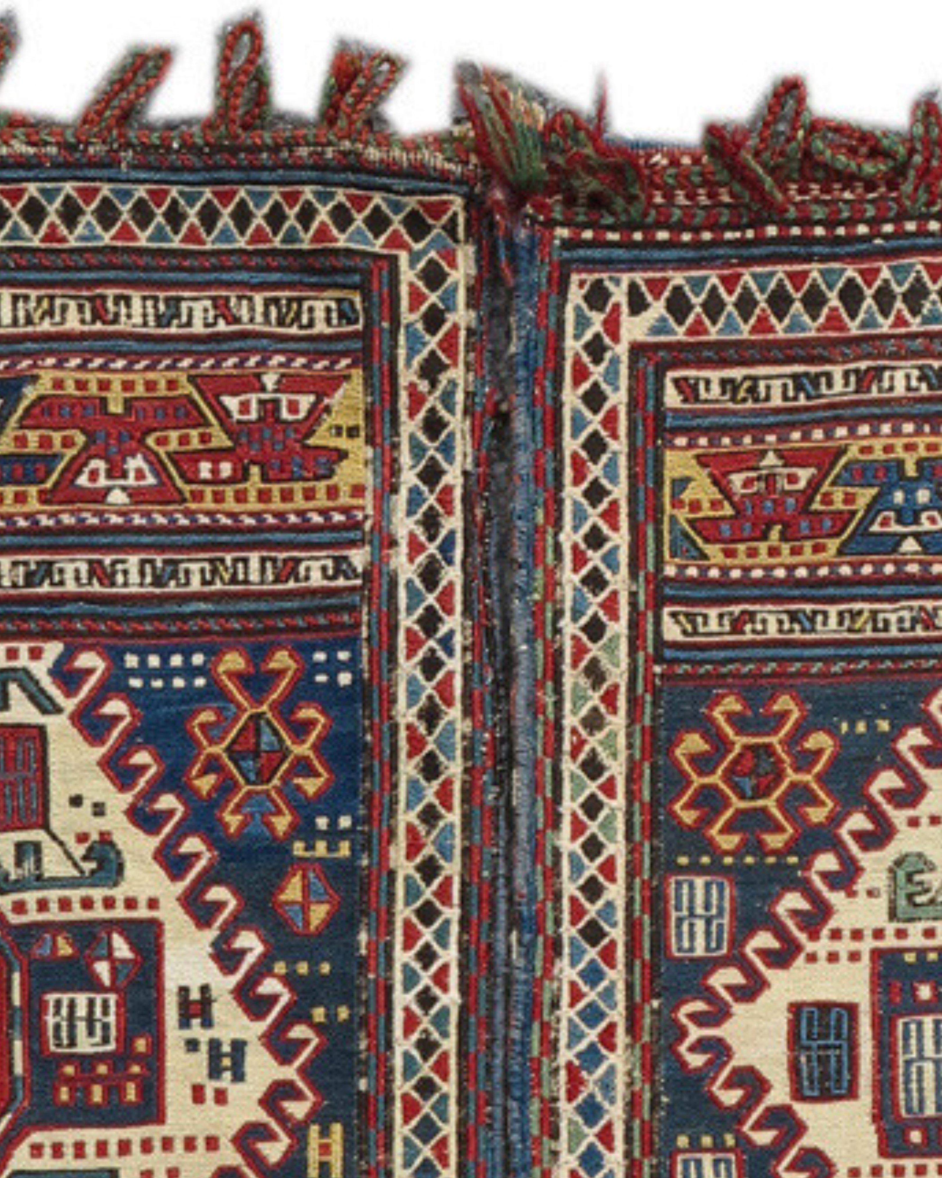 Caucasian Pair of Antique Shahsavan Sumak Bags, 19th Century