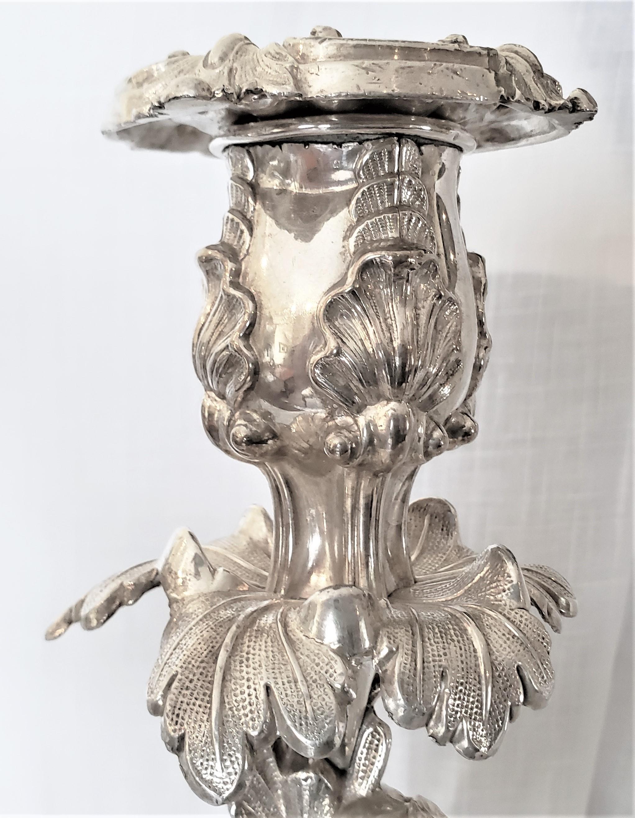 Pair of Antique Sheffield Plate Convertible 3 Branch Candlesticks or Candelabra For Sale 4