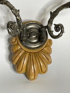 Pair of Antique Sheffield Silver Sconces in Regency Style