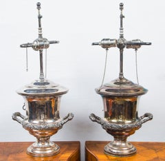 Pair of Antique Sheffield Wine Coolers