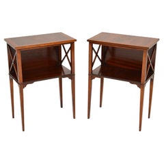 Pair of Antique Sheraton Style Inlaid Side Tables