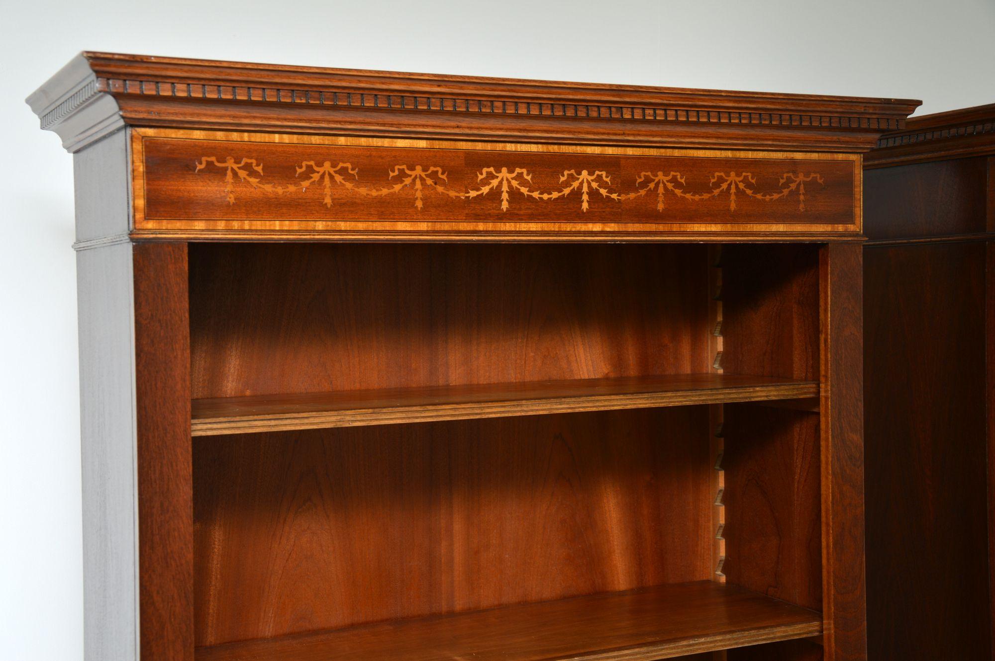 Pair of Antique Sheraton Style Open Bookcases 1