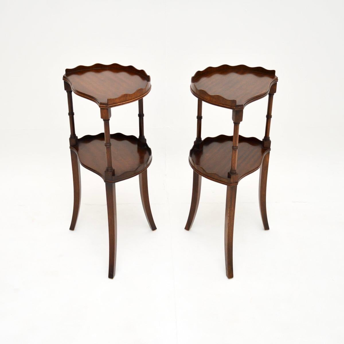 British Pair of Antique Sheraton Style Side Tables