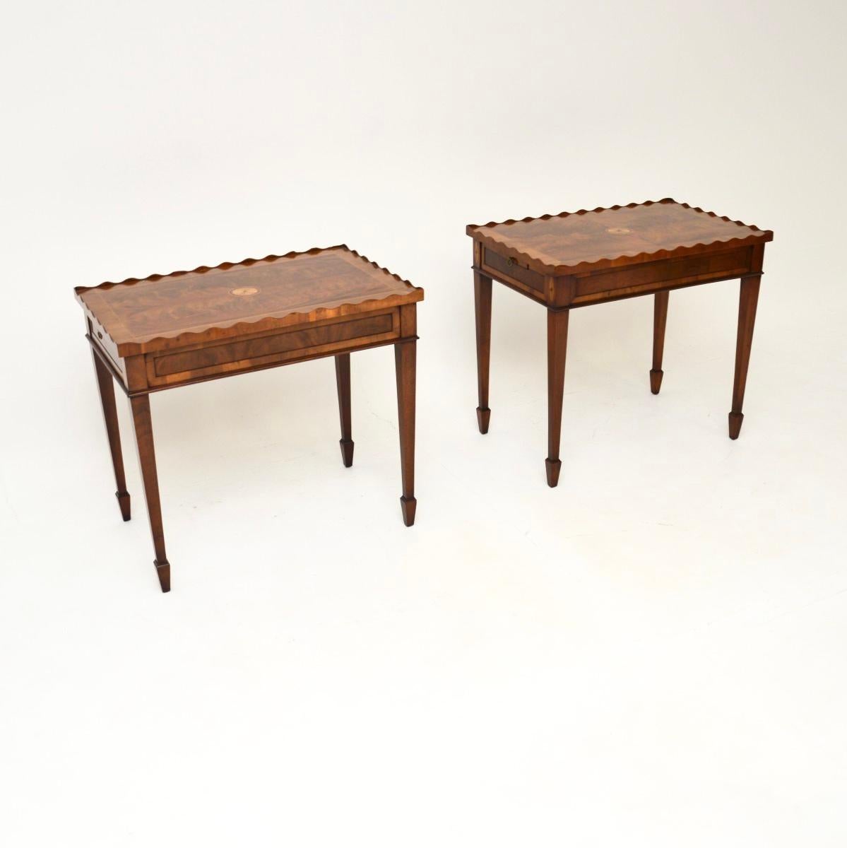 British Pair of Antique Sheraton Style Side Tables For Sale